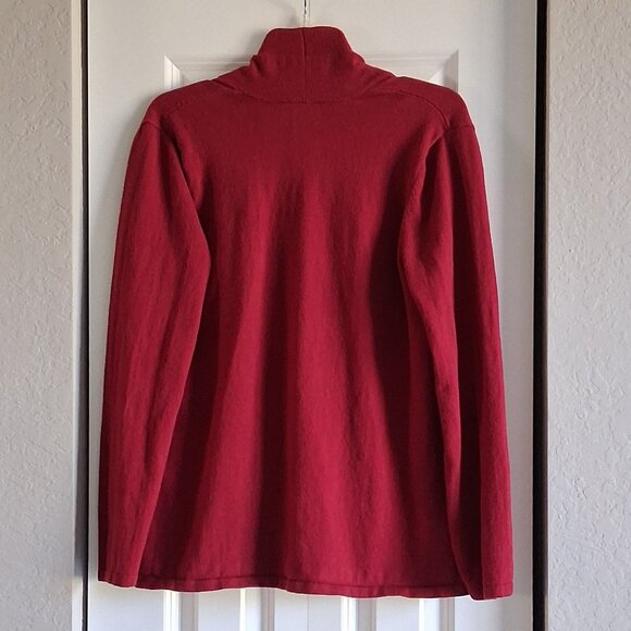 J.Jill Dark Red Floral Cashmere Blend Cardigan Women's Size M - Picture 6 of 15